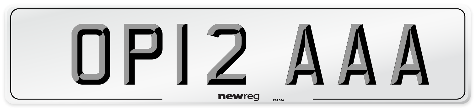 OP12 AAA Number Plate from New Reg